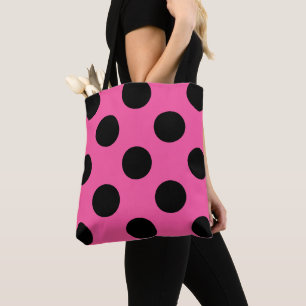 Schwarze Polka Dots Muster auf rosa