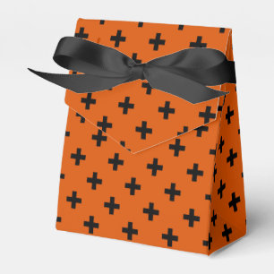 Schwarze Polka-Kreuze auf Orange Geschenkschachtel
