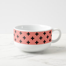 Schwarze Polka-Kreuze auf Pfirsich