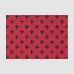 Schwarze Polka Kreuze auf rot Seidenpapier