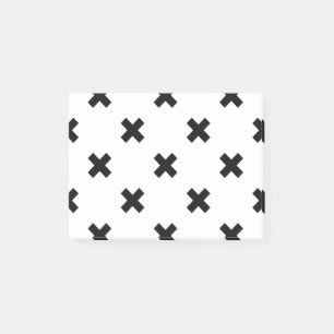 Schwarze Polka-Kreuze auf Weiß Post-it Klebezettel