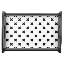 Schwarze Polka-Kreuze auf Weiß