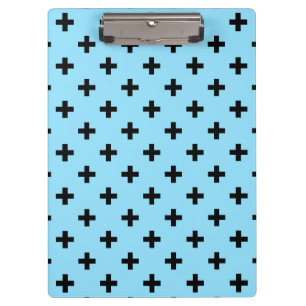 Schwarze Polka kreuzt in Babyblau Klemmbrett