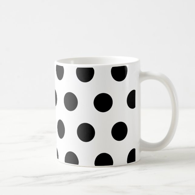 Schwarze Polka-Punkt-Tasse Kaffeetasse (Rechts)