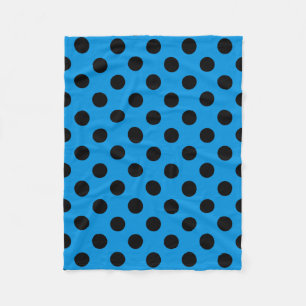 Schwarze Polka Punkte am Himmel blau Fleecedecke