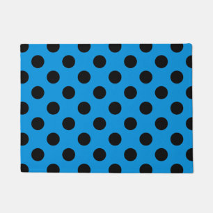Schwarze Polka Punkte am Himmel blau Fußmatte