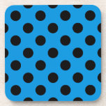 Schwarze Polka Punkte am Himmel blau Getränkeuntersetzer<br><div class="desc">Schwarze Polka Punkte am Himmel blau</div>