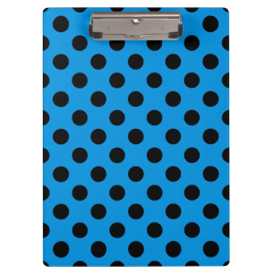 Schwarze Polka Punkte am Himmel blau Klemmbrett