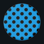 Schwarze Polka Punkte am Himmel blau Magnet<br><div class="desc">Schwarze Polka Punkte am Himmel blau</div>