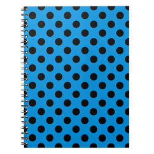 Schwarze Polka Punkte am Himmel blau Notizblock