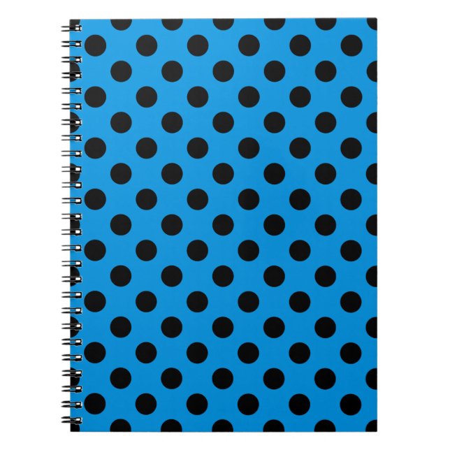 Schwarze Polka Punkte am Himmel blau Notizblock (Vorderseite)