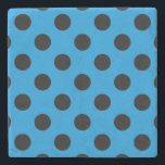 Schwarze Polka Punkte am Himmel blau Steinuntersetzer<br><div class="desc">Schwarze Polka Punkte am Himmel blau</div>