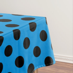 Schwarze Polka Punkte am Himmel blau Tischdecke