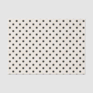Schwarze Polka Punkte auf antikem Weiß Seidenpapier