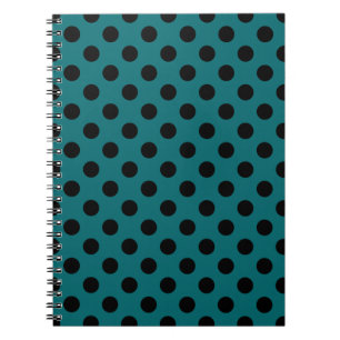 Schwarze Polka Punkte auf aquamarin Notizblock