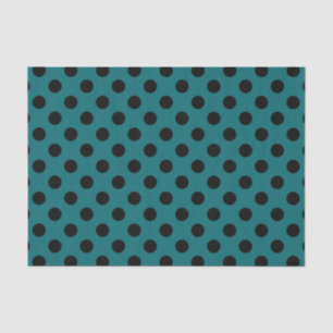 Schwarze Polka Punkte auf aquamarin Seidenpapier