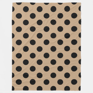 Schwarze Polka-Punkte auf Beige Fleecedecke