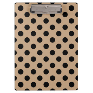 Schwarze Polka-Punkte auf Beige Klemmbrett