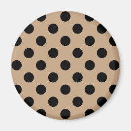Schwarze Polka-Punkte auf Beige Magnet
