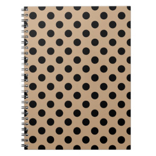Schwarze Polka-Punkte auf Beige Notizblock