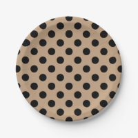 Schwarze Polka-Punkte auf Beige