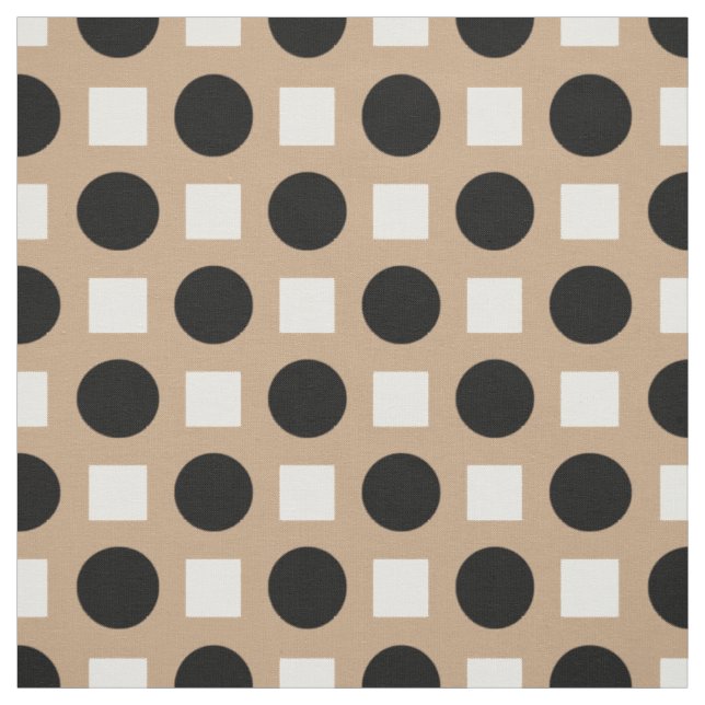 Schwarze Polka-Punkte auf Beige Stoff (Muster)