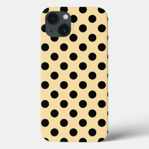 Schwarze Polka Punkte auf blassgelben Case-Mate iP iPhone Hülle
