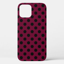Schwarze Polka-Punkte auf Bordeaux Case-Mate iPhone Hülle