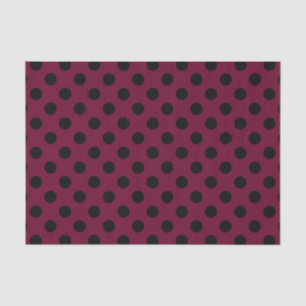 Schwarze Polka-Punkte auf Bordeaux Seidenpapier