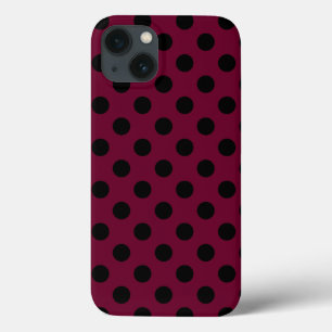 Schwarze Polka Punkte auf bordeauxroten Case-Mate  iPhone Hülle