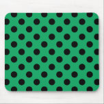 Schwarze Polka Punkte auf frisch grünem Mousepad<br><div class="desc">Schwarze Polka Punkte auf frisch grünem</div>