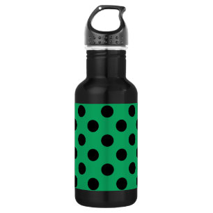 Schwarze Polka Punkte auf frisch grünem Trinkflasche