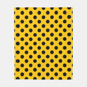 Schwarze Polka-Punkte auf Gelb Fleecedecke