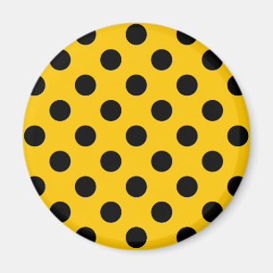 Schwarze Polka-Punkte auf Gelb Magnet