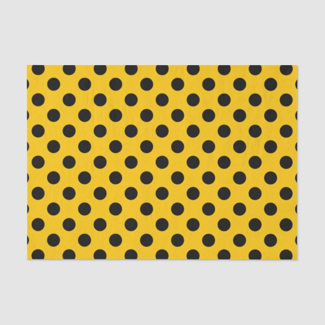 Schwarze Polka-Punkte auf Gelb Seidenpapier (Vorderseite)