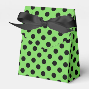 Schwarze Polka-Punkte auf Kalkgrün Geschenkschachtel