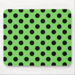 Schwarze Polka-Punkte auf Kalkgrün Mousepad<br><div class="desc">Schwarze Polka-Punkte auf Kalkgrün</div>