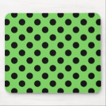 Schwarze Polka-Punkte auf Kalkgrün Mousepad<br><div class="desc">Schwarze Polka-Punkte auf Kalkgrün</div>