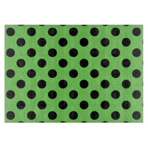 Schwarze Polka-Punkte auf Kalkgrün Schneidebrett