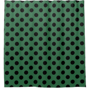Schwarze Polka-Punkte auf kelgrün Duschvorhang
