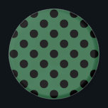 Schwarze Polka-Punkte auf kelgrün Magnet<br><div class="desc">Schwarze Polka-Punkte auf kelgrün</div>