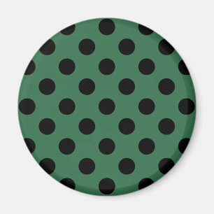 Schwarze Polka-Punkte auf kelgrün Magnet