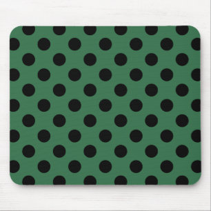 Schwarze Polka-Punkte auf kelgrün Mousepad