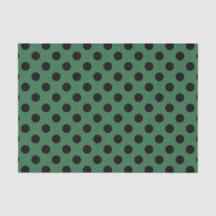 Schwarze Polka-Punkte auf kelgrün Seidenpapier