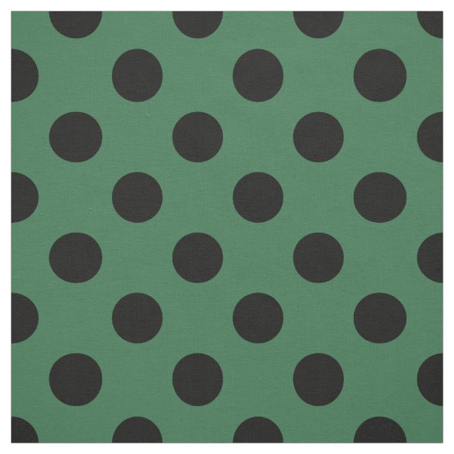 Schwarze Polka-Punkte auf kelgrün Stoff (Muster)