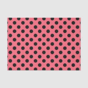 Schwarze Polka Punkte auf Korallen Seidenpapier