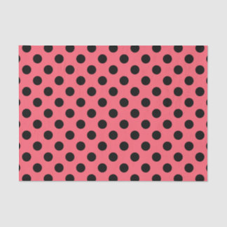 Schwarze Polka Punkte auf Korallen Seidenpapier