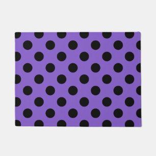 Schwarze Polka-Punkte auf Lavendel Fußmatte