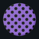Schwarze Polka-Punkte auf Lavendel Magnet<br><div class="desc">Schwarze Polka-Punkte auf Lavendel</div>