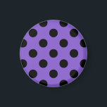 Schwarze Polka-Punkte auf Lavendel Magnet<br><div class="desc">Schwarze Polka-Punkte auf Lavendel</div>